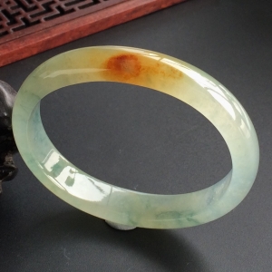 (超值推荐)冰种飘花带黄翡贵妃镯(55.7mm-47mm)