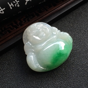 （超值推荐）糯冰种飘翠玉佛挂件
