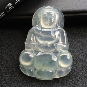 （超值推荐）冰种略飘花观音挂件