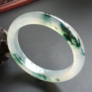 (超值推荐)冰种飘花手镯(53.7mm)