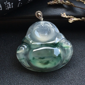（超值推荐）冰种飘花玉佛挂件