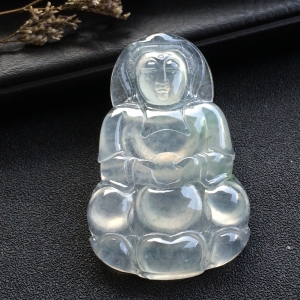 （超值推荐）冰种略飘花观音挂件