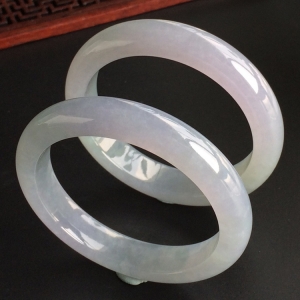(超值推荐)糯冰种紫罗兰手镯(一对)(55.5mm/56.7mm)