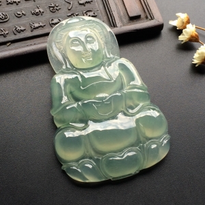 （超值推荐）冰种略飘花观音挂件