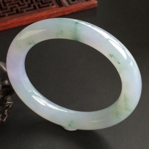 (超值推荐)糯冰种紫罗兰飘花圆条手镯(55mm)