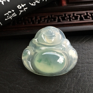 （超值推荐）冰种略飘花玉佛挂件