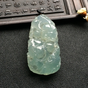 （超值推荐）冰种淡晴水金玉满堂挂件