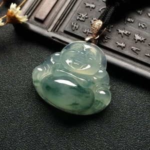 （超值推荐）冰种飘花玉佛挂件