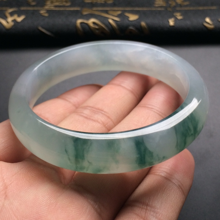 （超值推荐）冰种飘花手镯（55.4mm）