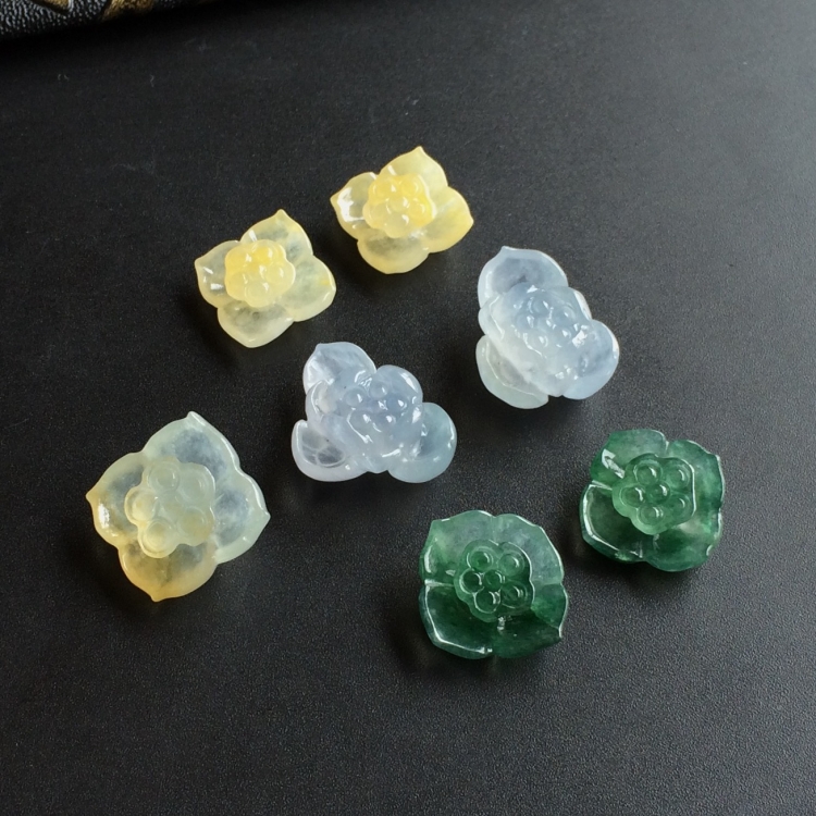 (超值推荐)冰种三彩荷花挂件/手链面