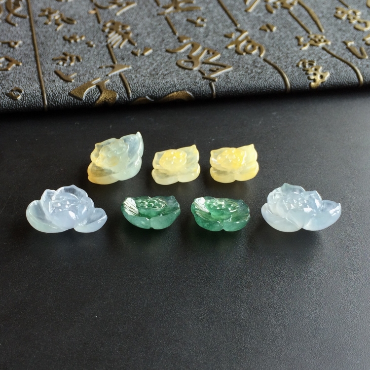 (超值推荐)冰种三彩荷花挂件/手链面