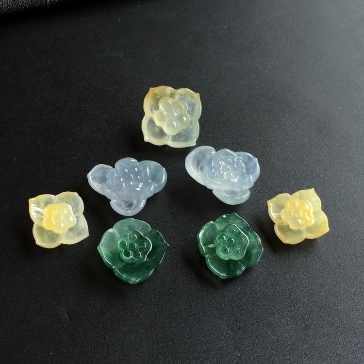 (超值推荐)冰种三彩荷花挂件/手链面