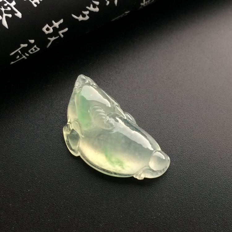 （超值推荐）冰种略飘花招财进宝挂件