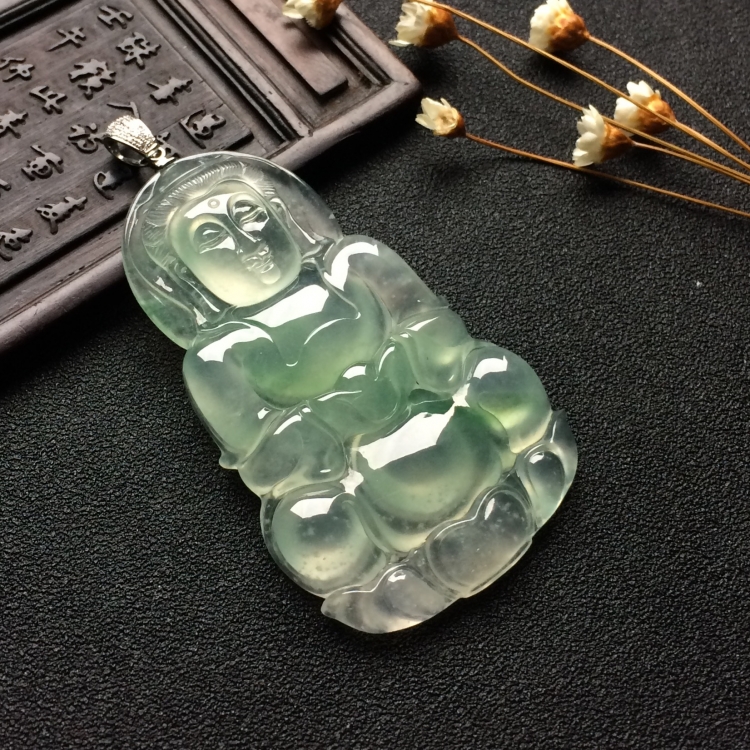 （超值推荐）冰种飘花观音挂件