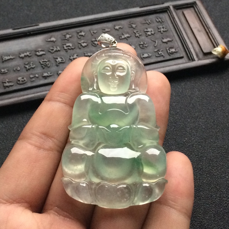 （超值推荐）冰种飘花观音挂件