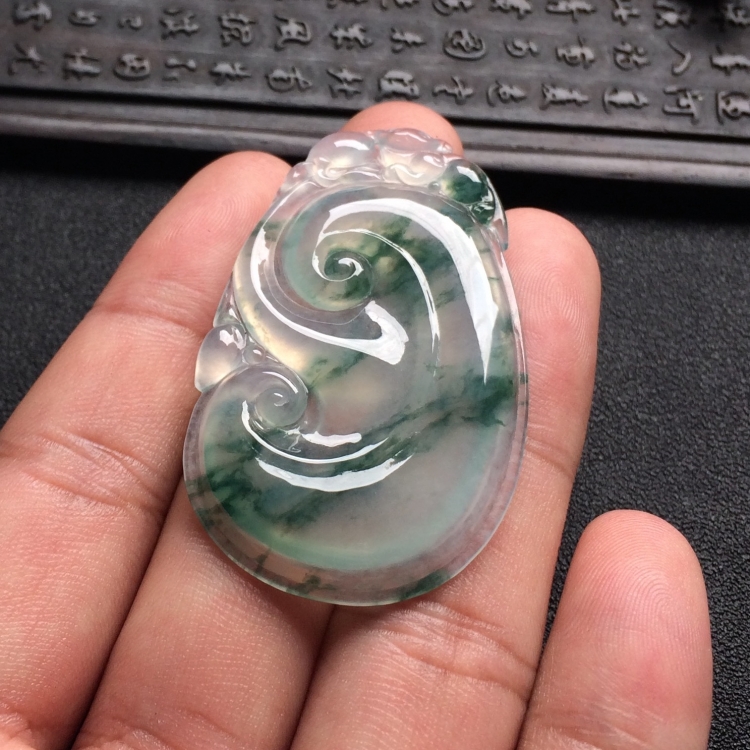 （超值推荐）冰种飘花如意挂件