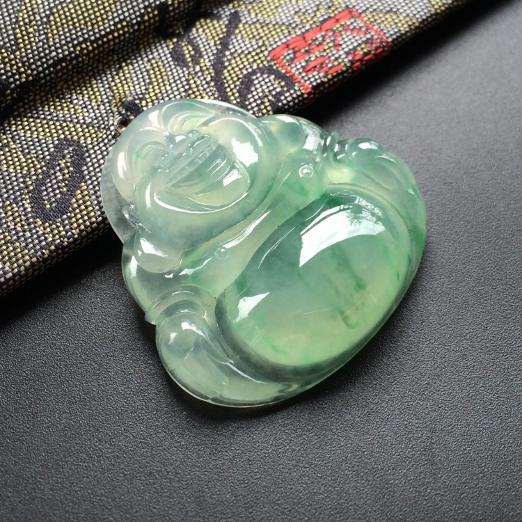 (超值推荐)冰种飘翠玉佛挂件