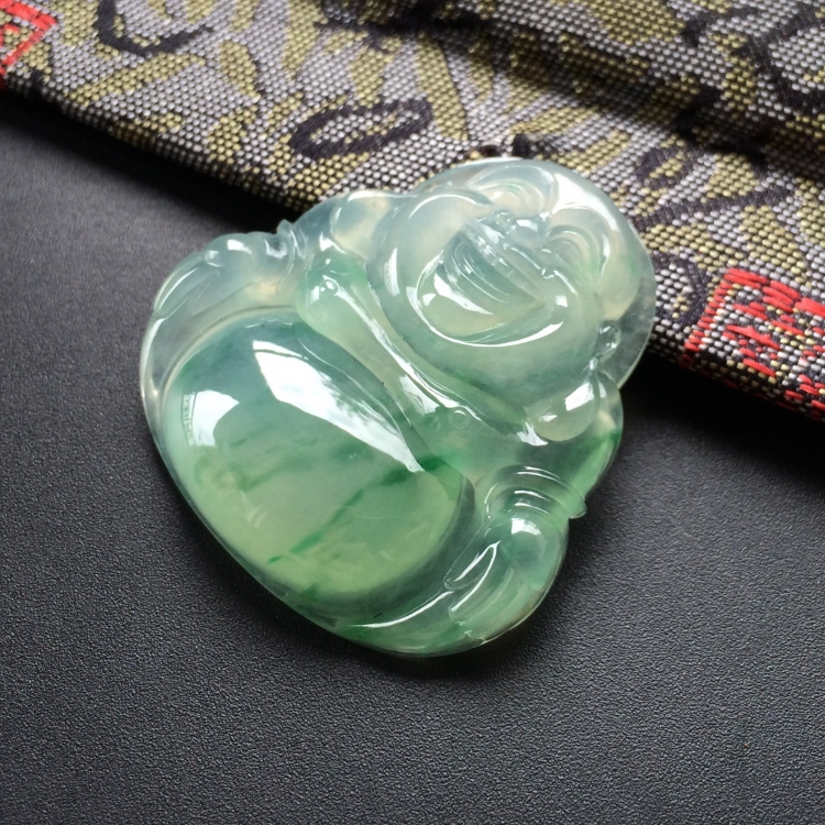 (超值推荐)冰种飘翠玉佛挂件