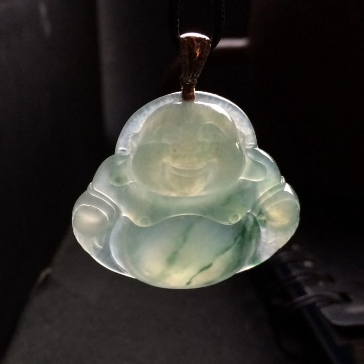 （超值推荐）冰种飘花玉佛挂件