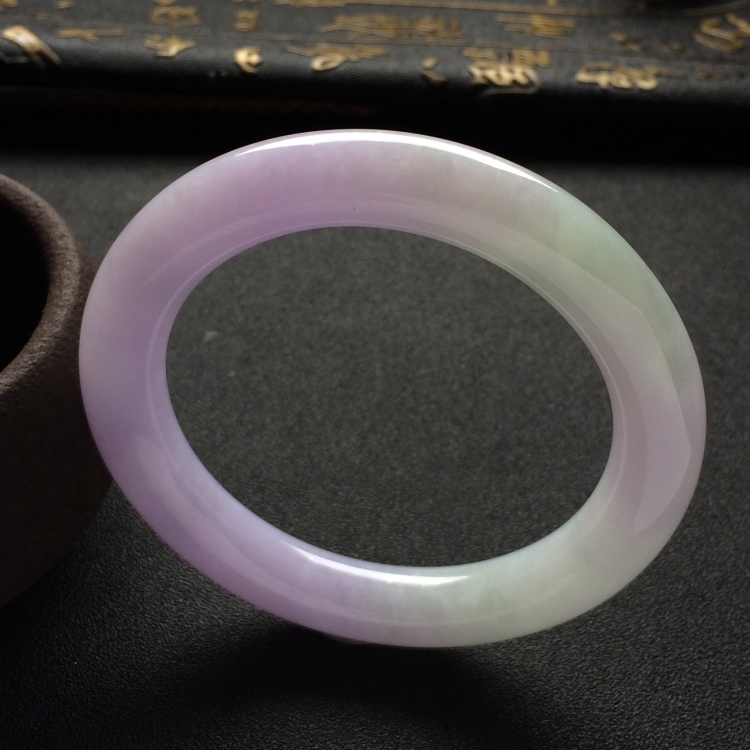 （超值推荐）糯冰种紫罗兰圆条手镯（57mm）