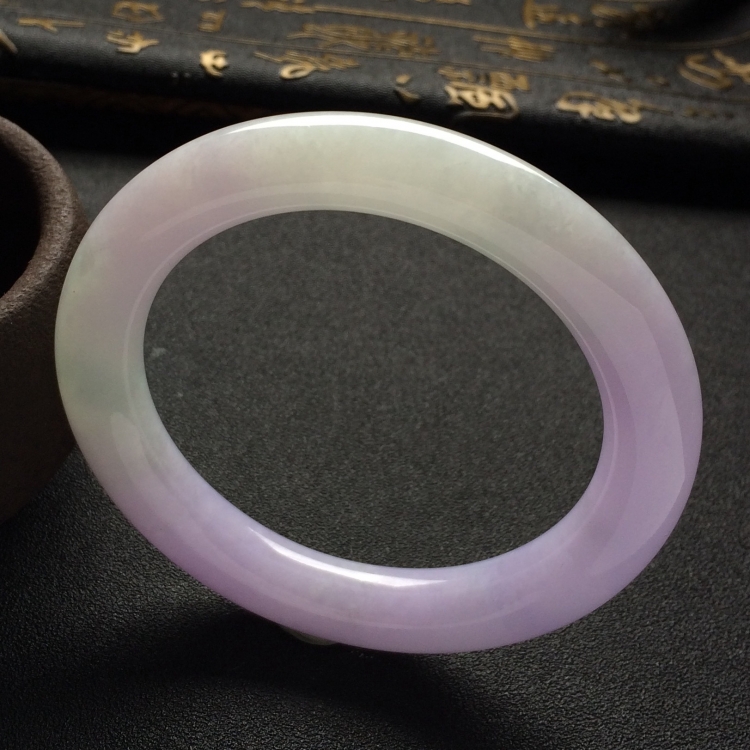（超值推荐）糯冰种紫罗兰圆条手镯（57mm）