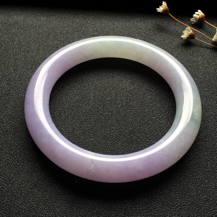 （超值推荐）糯冰种紫罗兰圆条手镯（57mm）