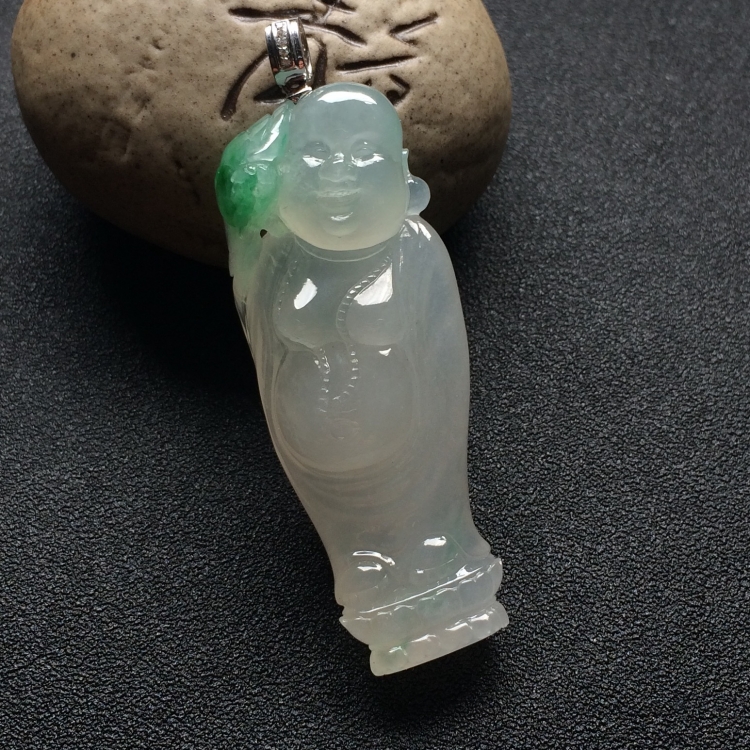 （超值推荐）冰种飘绿花纳福挂件