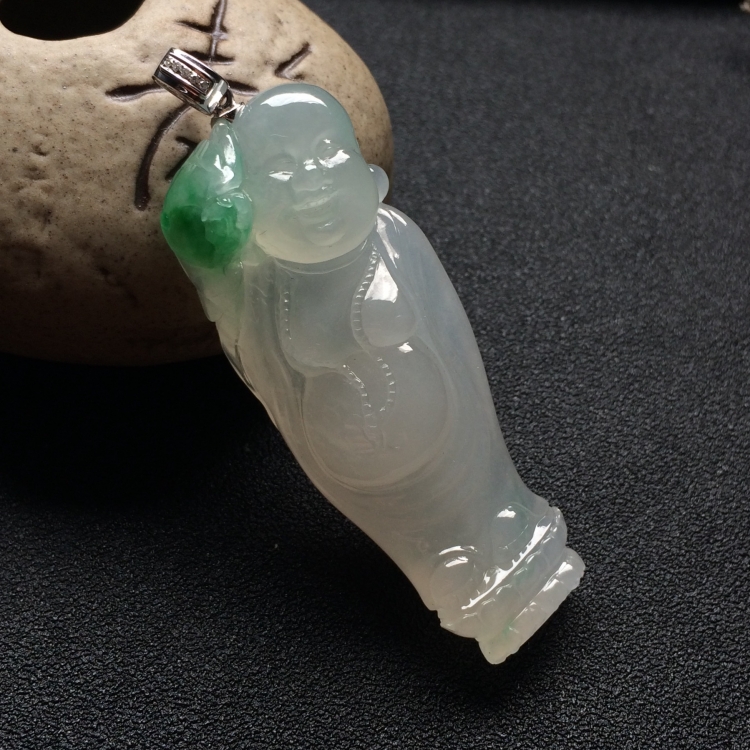 （超值推荐）冰种飘绿花纳福挂件