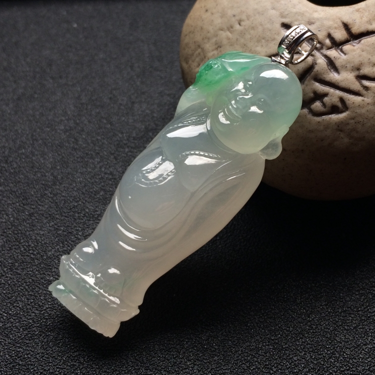 （超值推荐）冰种飘绿花纳福挂件