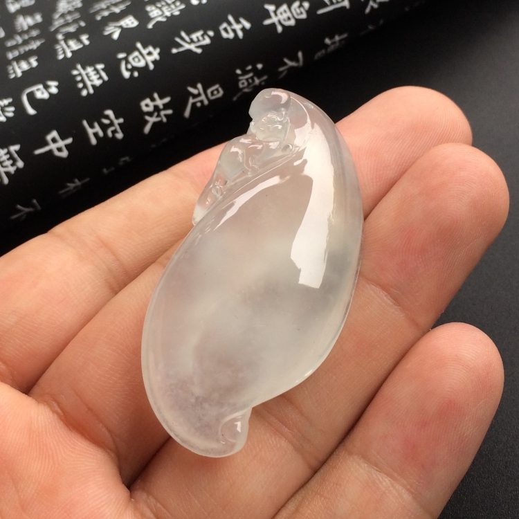 （超值推荐）冰玻种淡晴水福瓜挂件