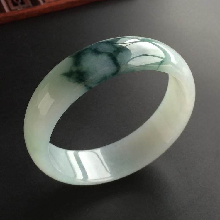 (超值推荐)糯冰种飘花手镯(59.8mm)