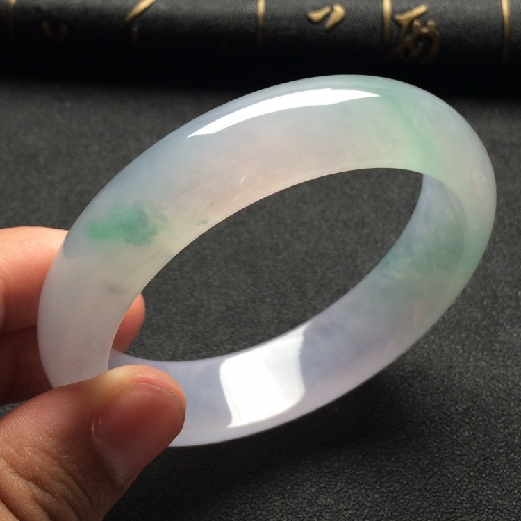 （超值推荐）冰种淡紫罗兰飘花手镯（57.6mm）
