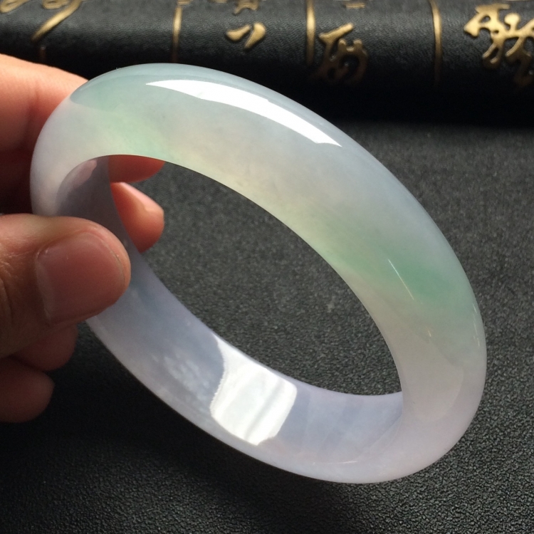 （超值推荐）冰种淡紫罗兰飘花手镯（57.6mm）