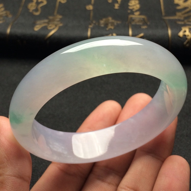 （超值推荐）冰种淡紫罗兰飘花手镯（57.6mm）