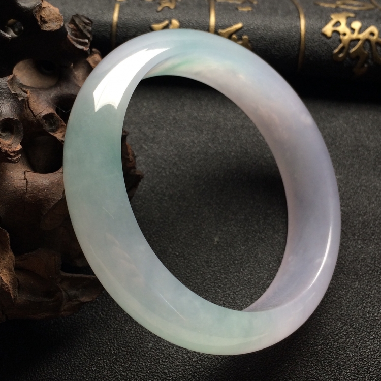 （超值推荐）冰种淡紫罗兰飘花手镯（57.6mm）