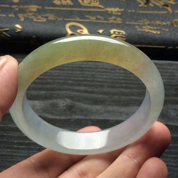 （超值推荐）糯冰种晴水褐黄翡手镯（56.6mm）