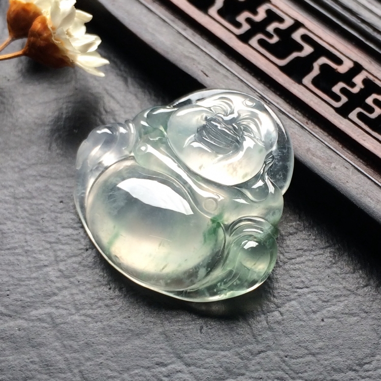 （超值推荐）冰种飘花玉佛挂件