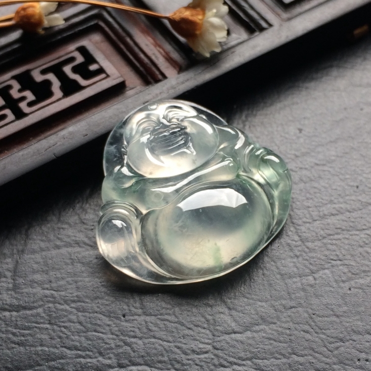 （超值推荐）冰种飘花玉佛挂件