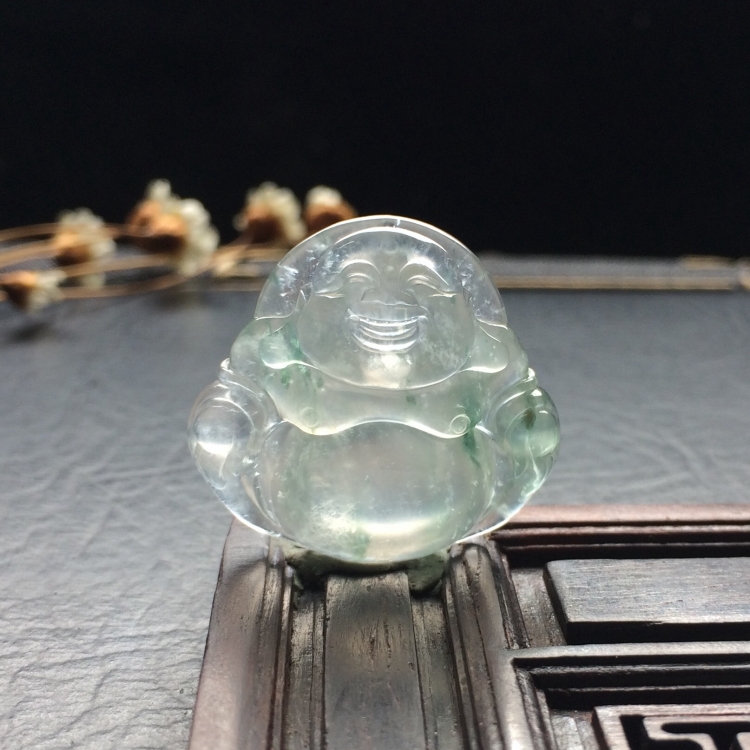 （超值推荐）冰种飘花玉佛挂件