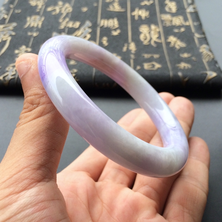 (超值推荐)糯冰种紫罗兰圆条手镯(55.8mm)