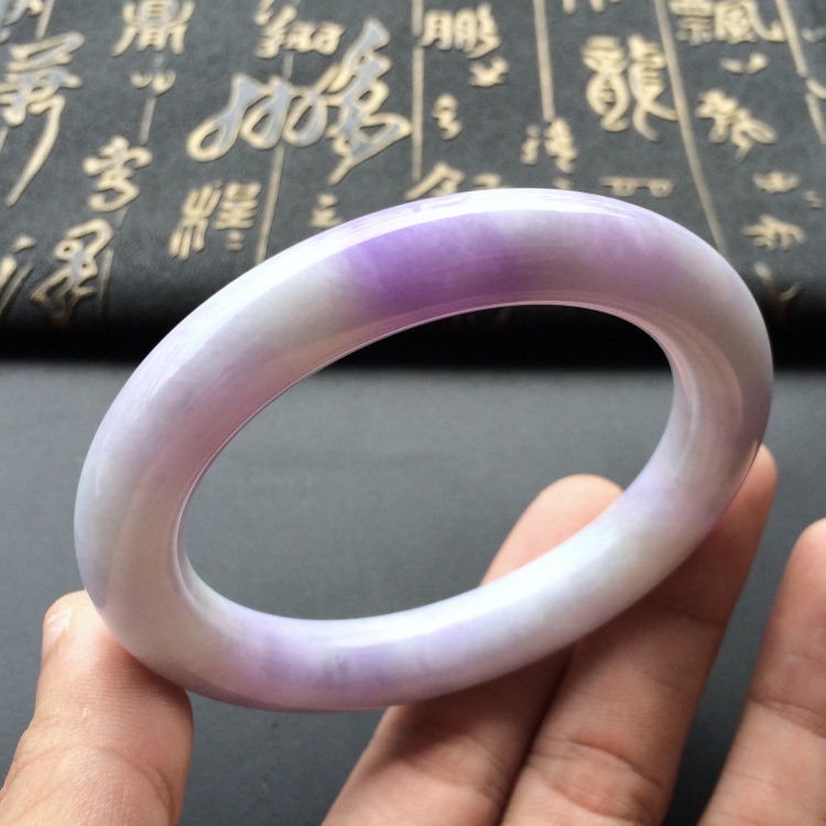 (超值推荐)糯冰种紫罗兰圆条手镯(55.8mm)