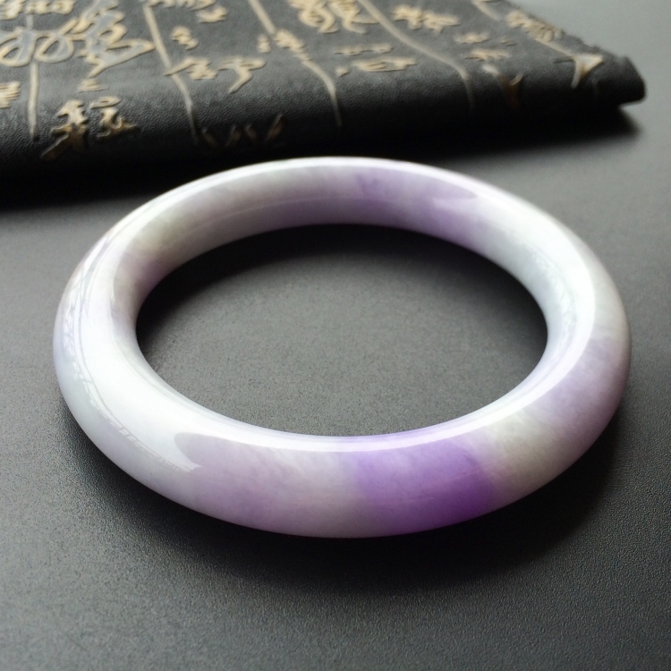 (超值推荐)糯冰种紫罗兰圆条手镯(55.8mm)