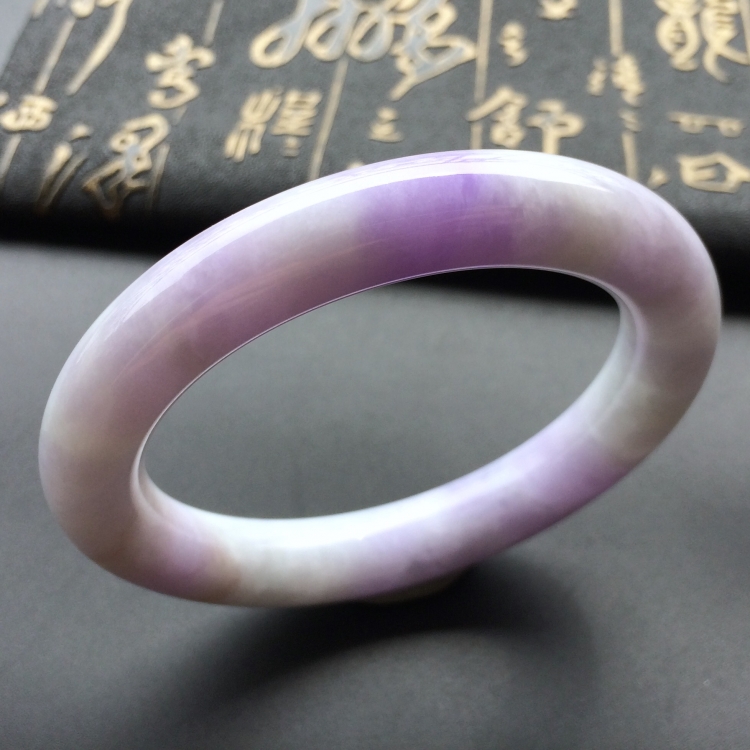 (超值推荐)糯冰种紫罗兰圆条手镯(55.8mm)