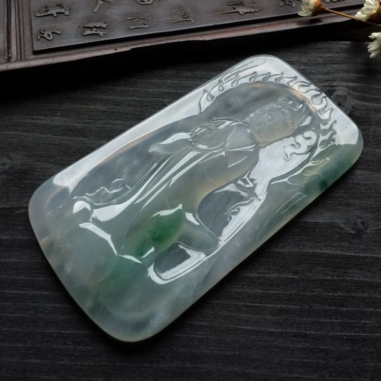 （超值推荐）冰种飘花站观音挂件