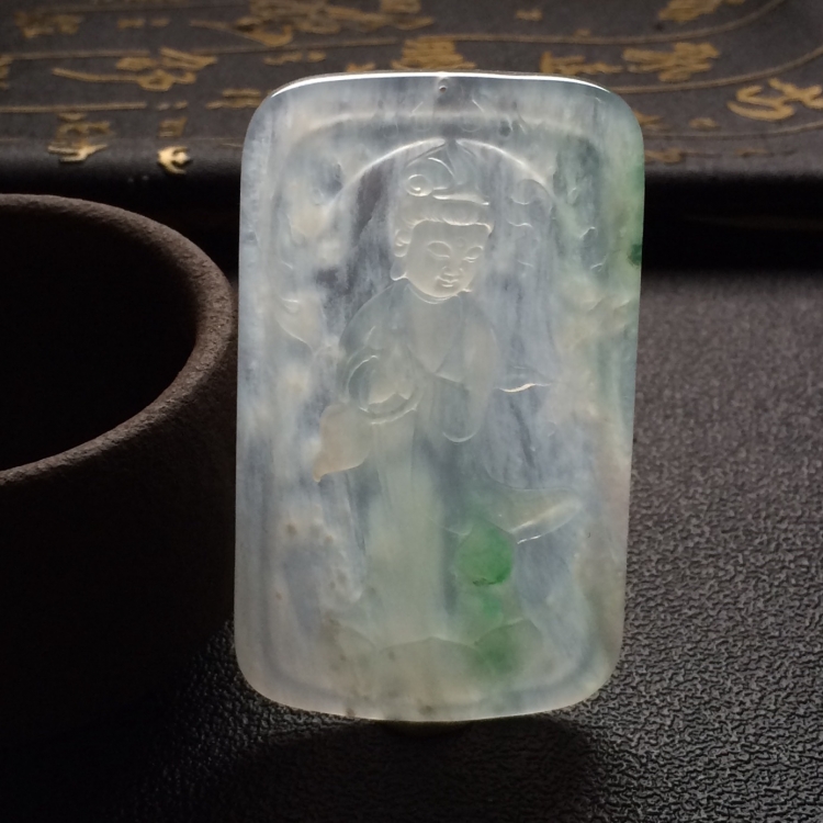 （超值推荐）冰种飘花站观音挂件