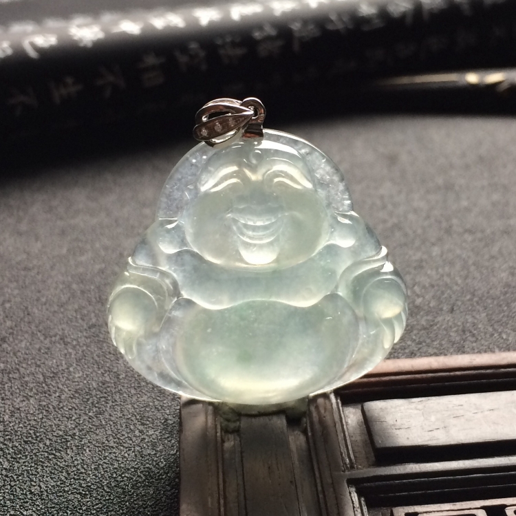 （超值推荐）冰种略飘花玉佛挂件