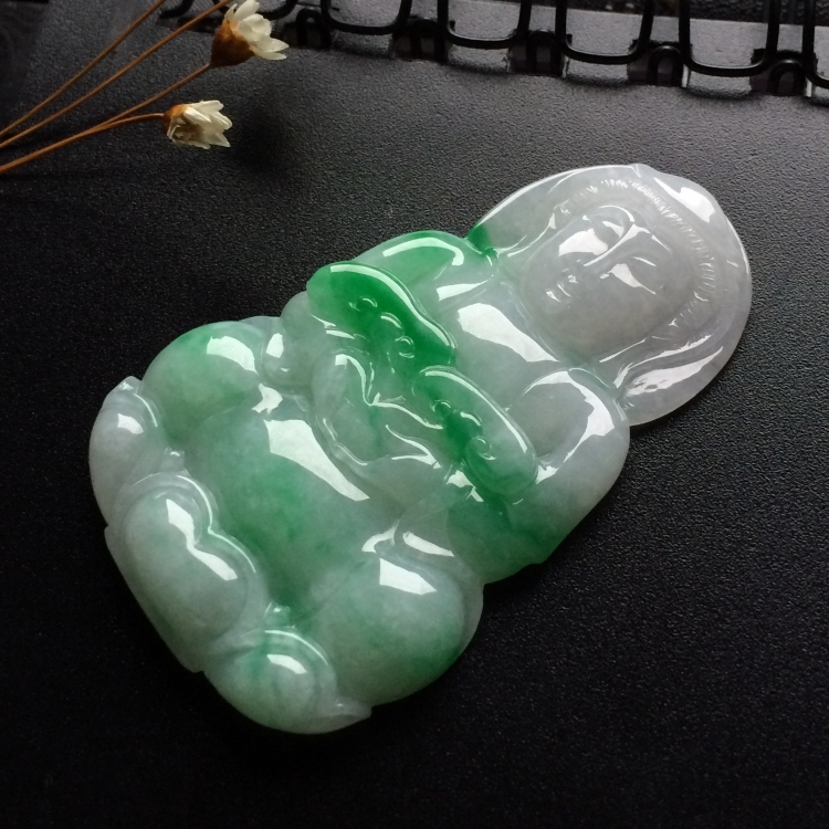 （超值推荐）糯冰种飘翠观音挂件