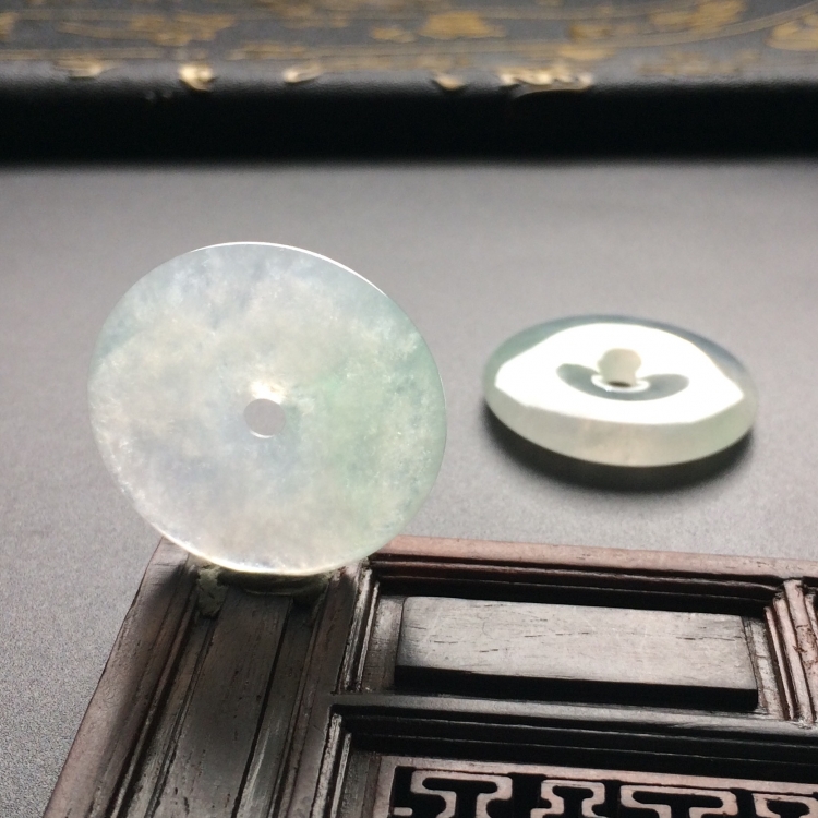 （超值推荐）冰种淡晴水平安扣挂件（一对）