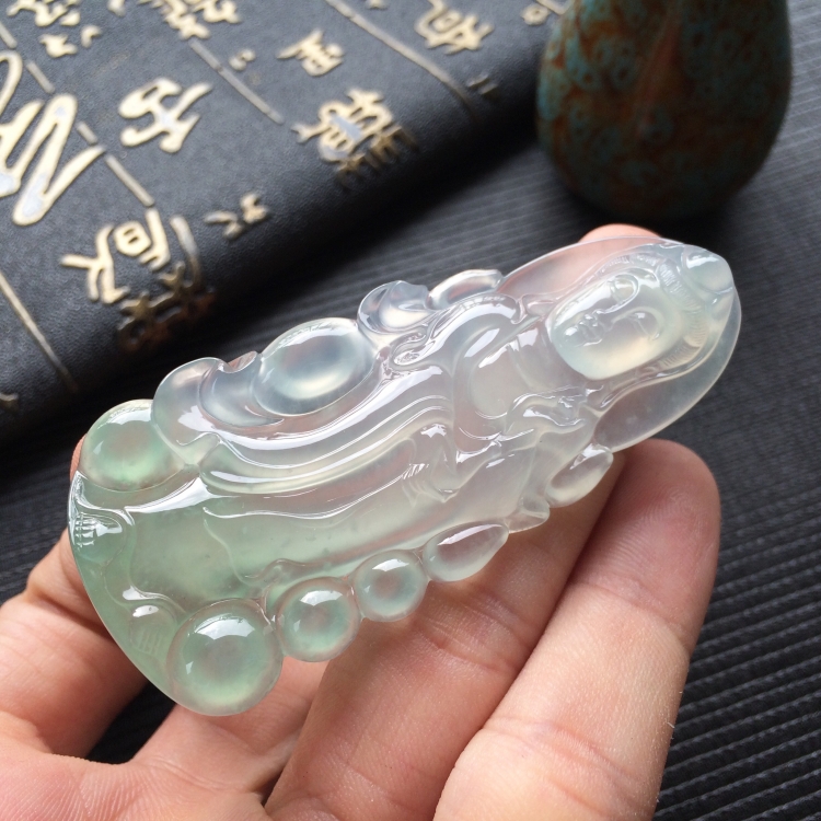 (超值推荐)冰种晴水站观音挂件