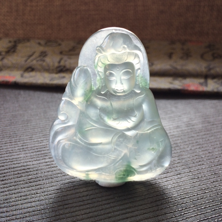 (超值推荐)冰种飘花观自在挂件